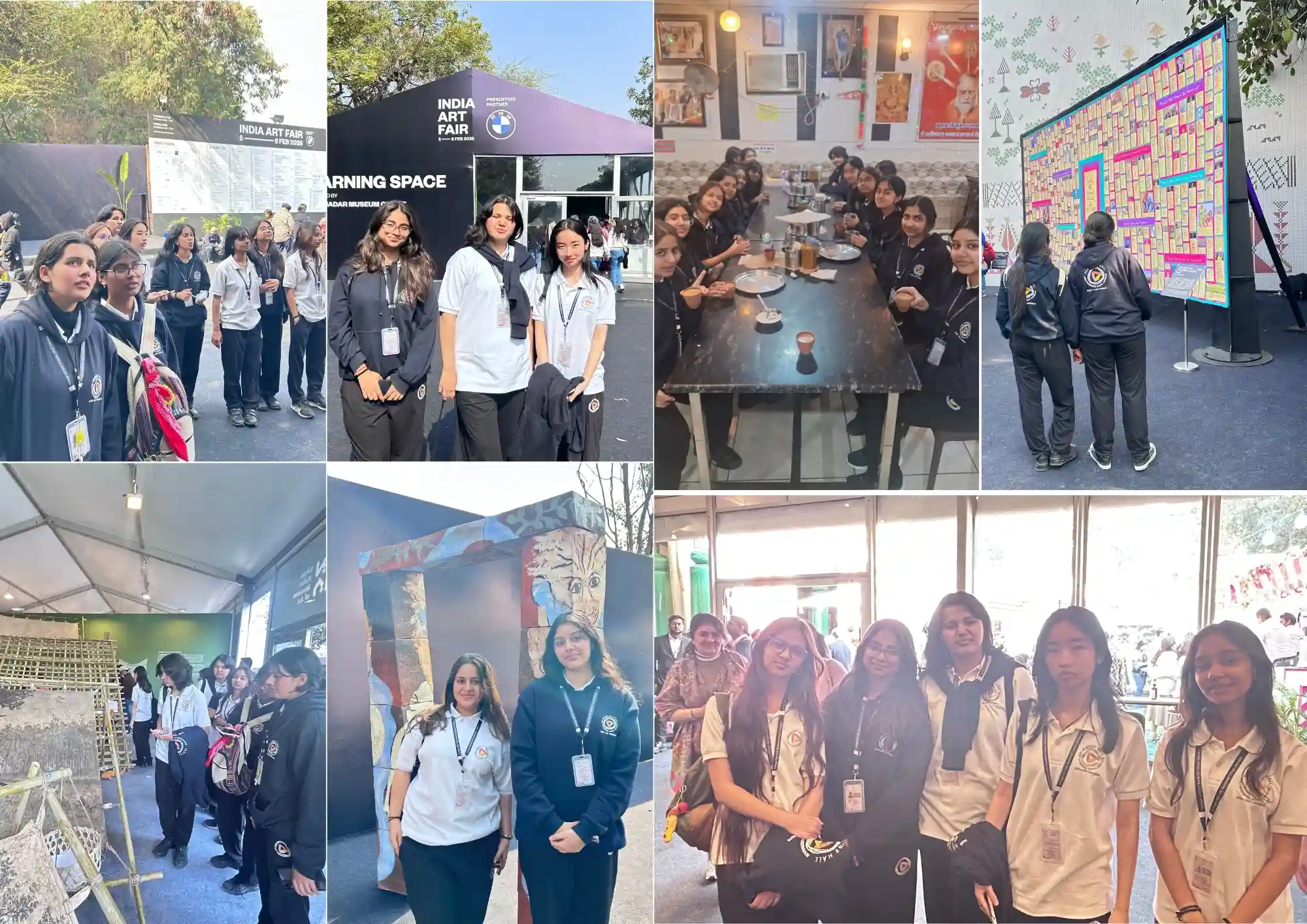 Vantage Hall students at India Art Fair - best girls boarding school in Dehradun art visit