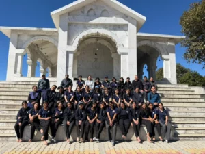 Vantage Hall students trekking to Bhadraj Temple - best girls boarding school in Dehradun adventure.