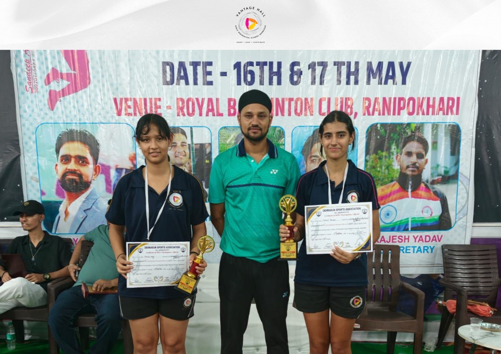 Vidushi Panwar and Maitri Negi with their Bronze medals at the Inter-School Badminton Tournament - best girls boarding school in Dehradun