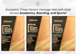 Vantage Hall leadership receiving the National Excellence trophy at Economic Times Awards 2026 - best boarding school in Dehradun
