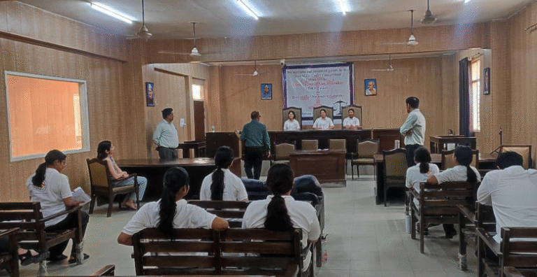 A young woman speaking confidently at the IIT Delhi Frankenstein Debate circuit - best boarding school in Dehradun public speaking