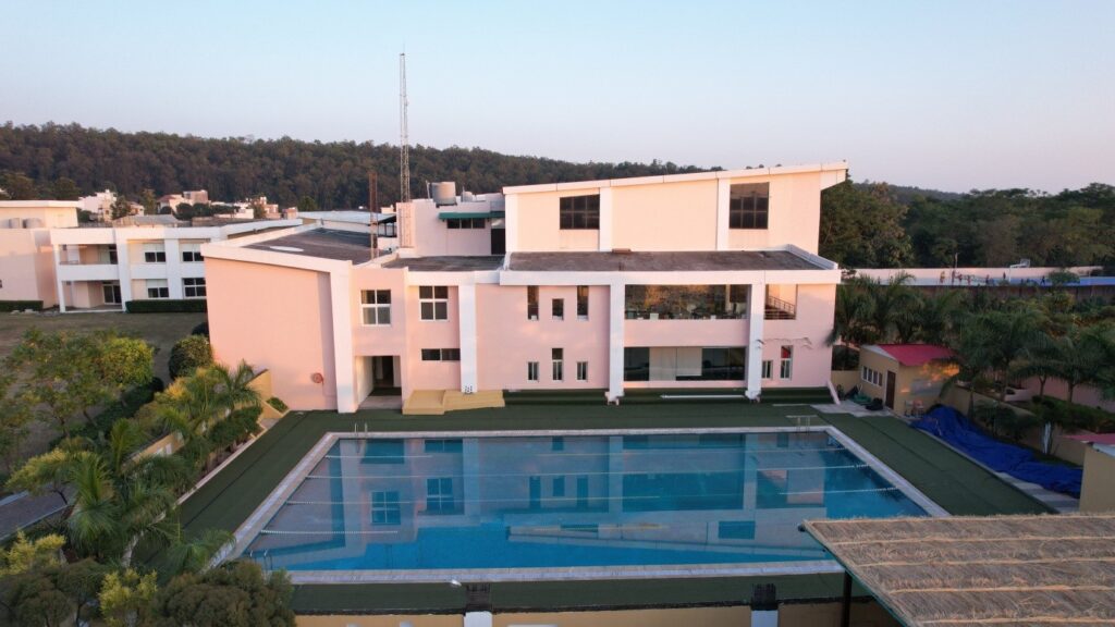 Aerial architectural view of the Fielding Nair designed campus at Vantage Hall - best boarding school in Dehradun