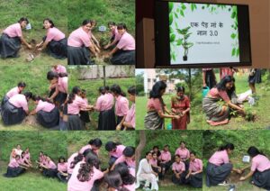 Vantage Hall Falcons planting saplings during Ek Ped Maa Ke Naam 3.0 drive at the best girls boarding school in Dehradun
