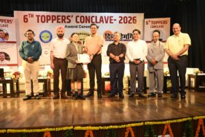 IAS Dr. Pankaj Kumar Pandey presenting the Distinguished Best School Award 2026 to Vantage Hall leadership - best boarding school in Dehradun