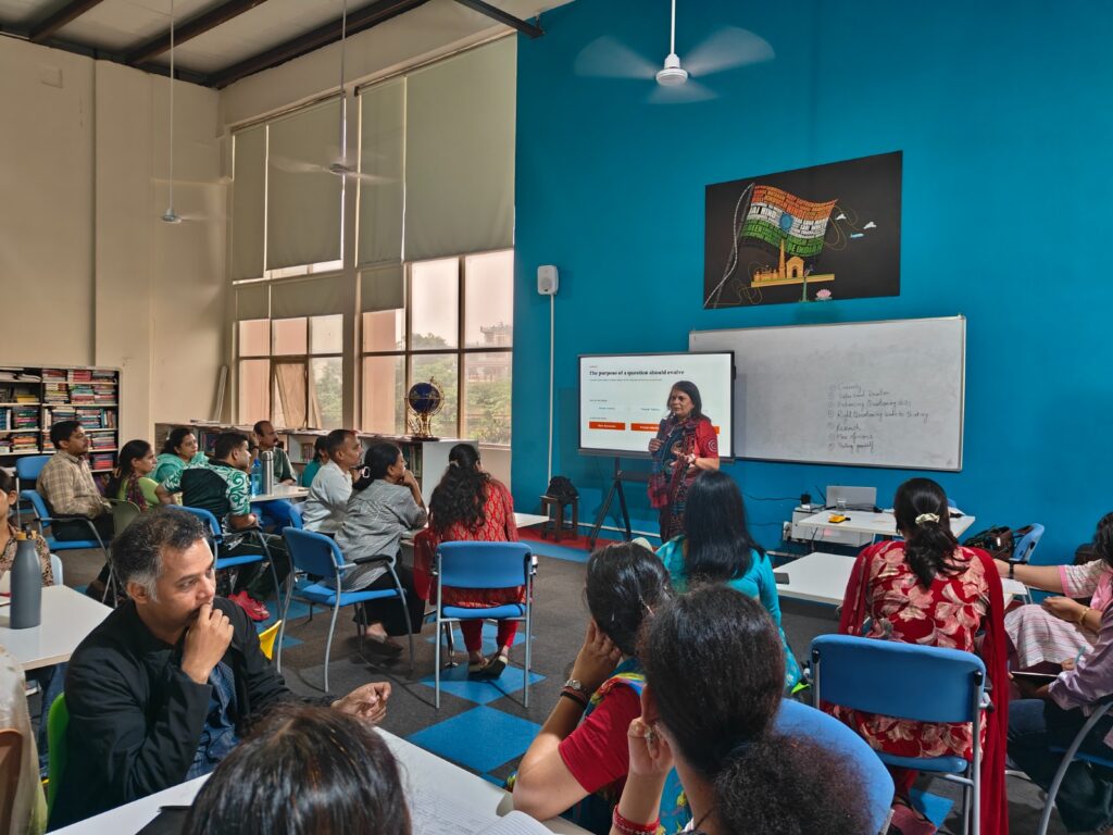 Ms. Sapna Sukul conducting the faculty development workshop on Developing a Questioning Culture at Vantage Hall - best girls boarding school in Dehradun