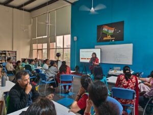 Ms. Sapna Sukul conducting the faculty development workshop on Developing a Questioning Culture at Vantage Hall - best girls boarding school in Dehradun