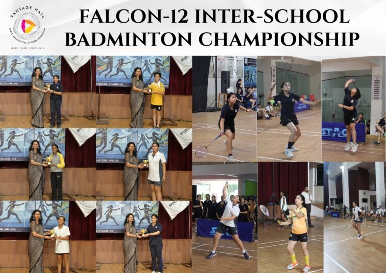 Smashing Success during match rallies at the Falcon-12 Interschool Badminton Tournament at Vantage Hall - best girls boarding school in Dehradun India