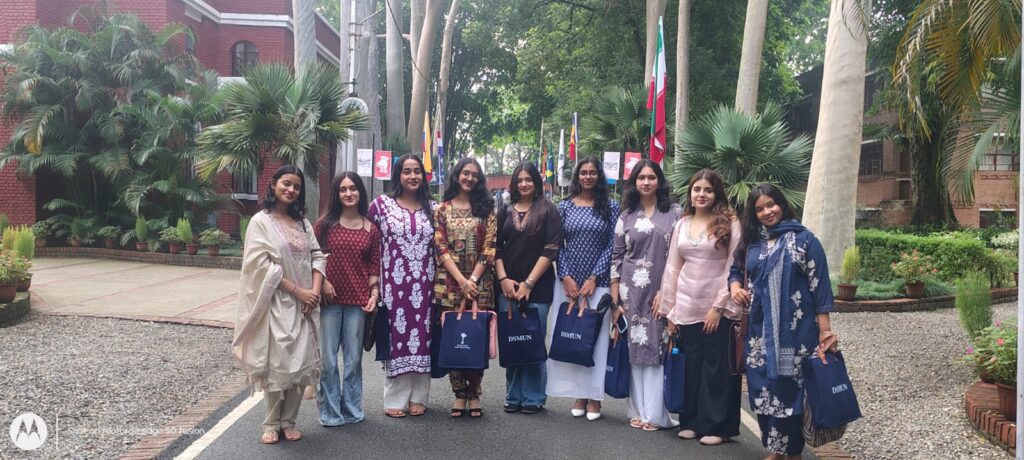 Students representing Vantage Hall Girls' Residential School in diplomatic debates at the best girls boarding school in Dehradun India