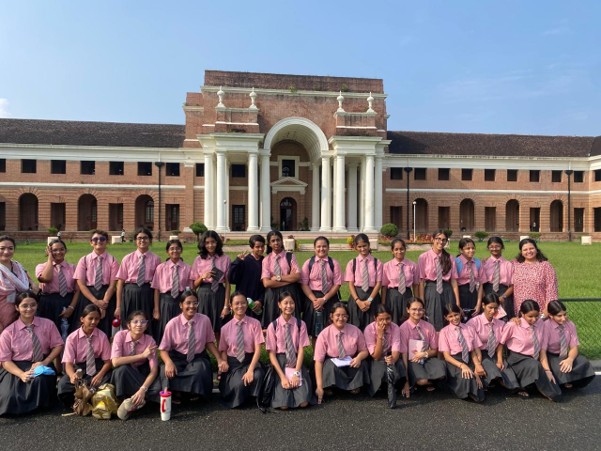 Grade 8 students of Vantage Hall touring the museum galleries at the Forest Research Institute - best girls boarding school in Dehradun India
