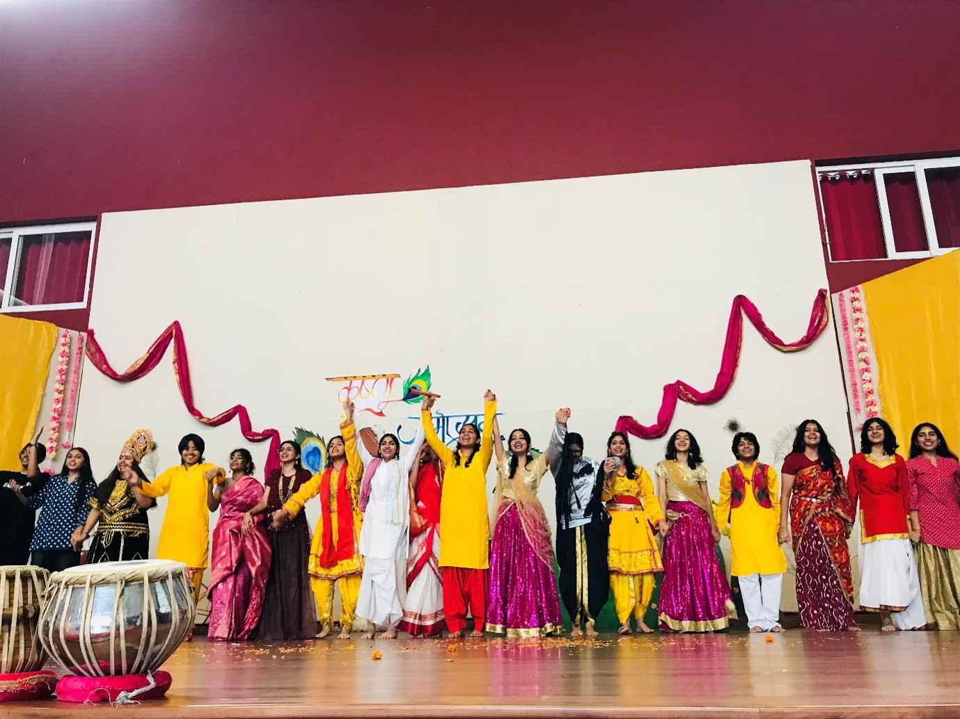 Students performing traditional dance during Janmashtami celebrations at Vantage Hall - best girls boarding school in Dehradun India
