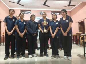 Molly Agrawal and team members competing in the Under-19 chess category at the best girls boarding school in Dehradun India